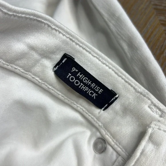 J. CREW JEAN 9” High-Rise Toothpick White Denim Jean 27 - Picture 8 of 9